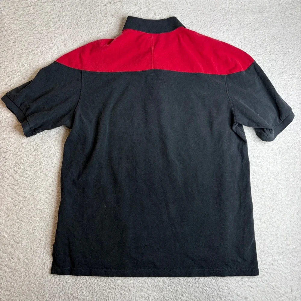 Polo Ralph Lauren Mens XLT Winged P Patch Colorblock Polo Shirt Black Red Tall